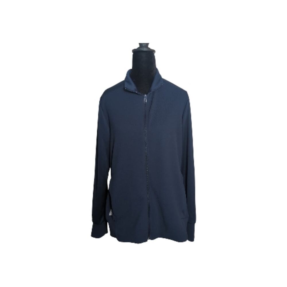 Adidas Large Women Textured Full Zip Golf Jacket Stretch Activewear Athlesure
